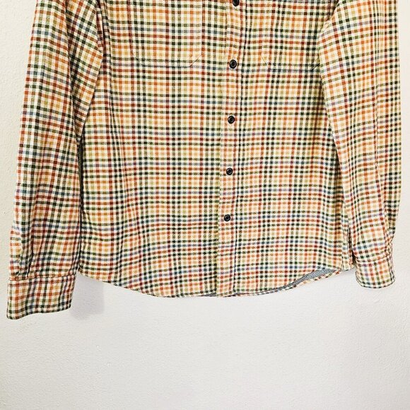 L. L Bean Men's Casual Multicolored Checked Chambray Lined Shirt Size M - Picture 3 of 7